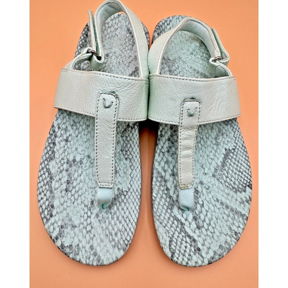 Vionic TALA Womens Seafoam Leather T-Strap Comfort Slingback Flat Sandal Support - Picture 1 of 8